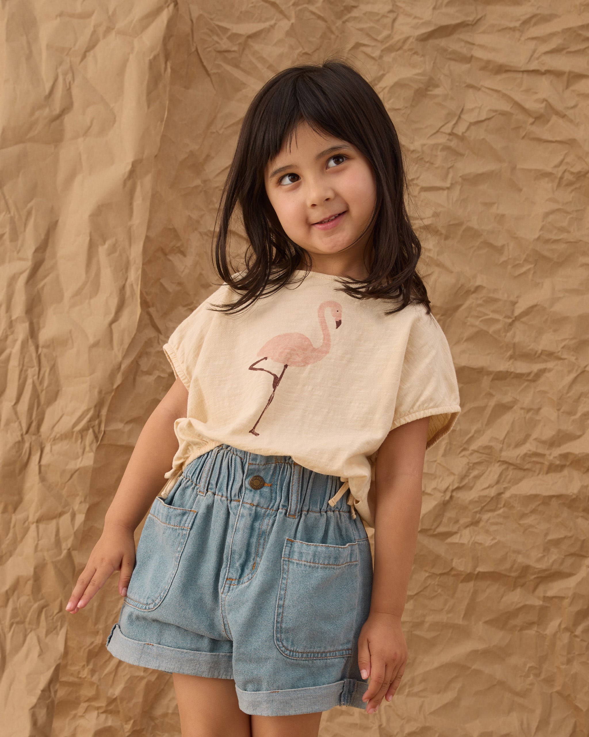 Cropped Cinch Tee Flamingo | Rylee +Cru