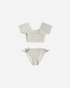 Front view of Cropped Rashguard Set Green Fleur | Rylee + Cru
