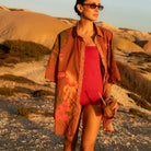 Shop Wandering Folk tropical print shirt online Australia coffee