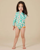 Daisy patch long sleeve frill swimsuit by Goldie & Ace