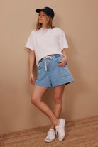 Model wearing Darcy Relaxed Everday Short Ceres Life