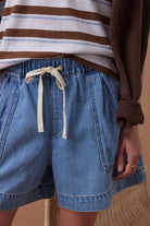 Darcy Relaxed Everyday Short Mid Wash Blue by Ceres Life