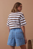 Back view of Ceres Life Denim Shorts