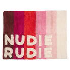 Dariel Nudie Bath Mat – Scarlet by Sage & Clare - red, burgundy & pink bathmat