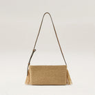 back view of Dawn Raffia Fringe Crossbody by Helen Kaminski