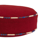 fabric details of Delana Round Cushion - Crimson by Sage & Clare