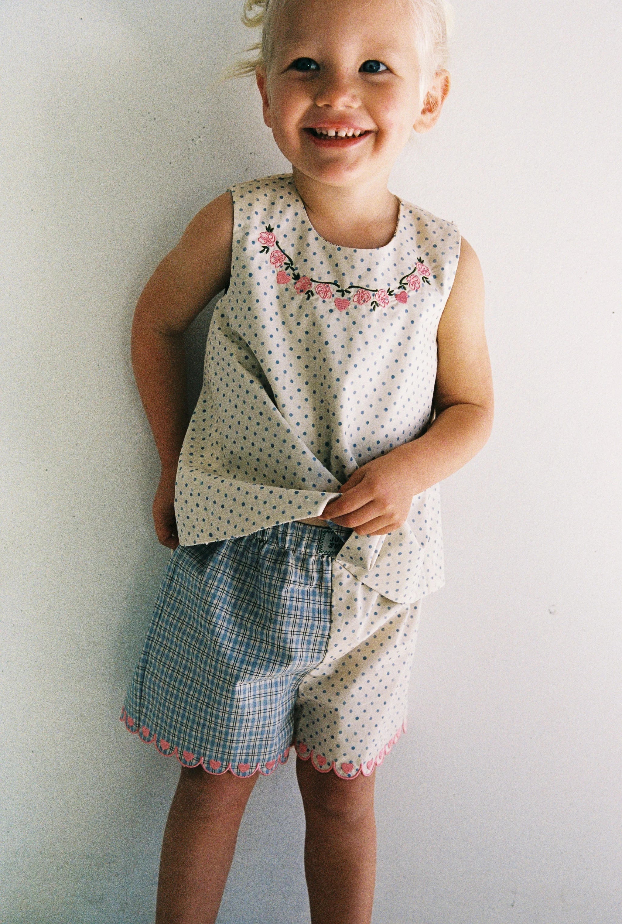 Della Short - blue check by JUNI