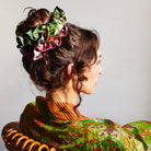 floral silk hair scrunchies