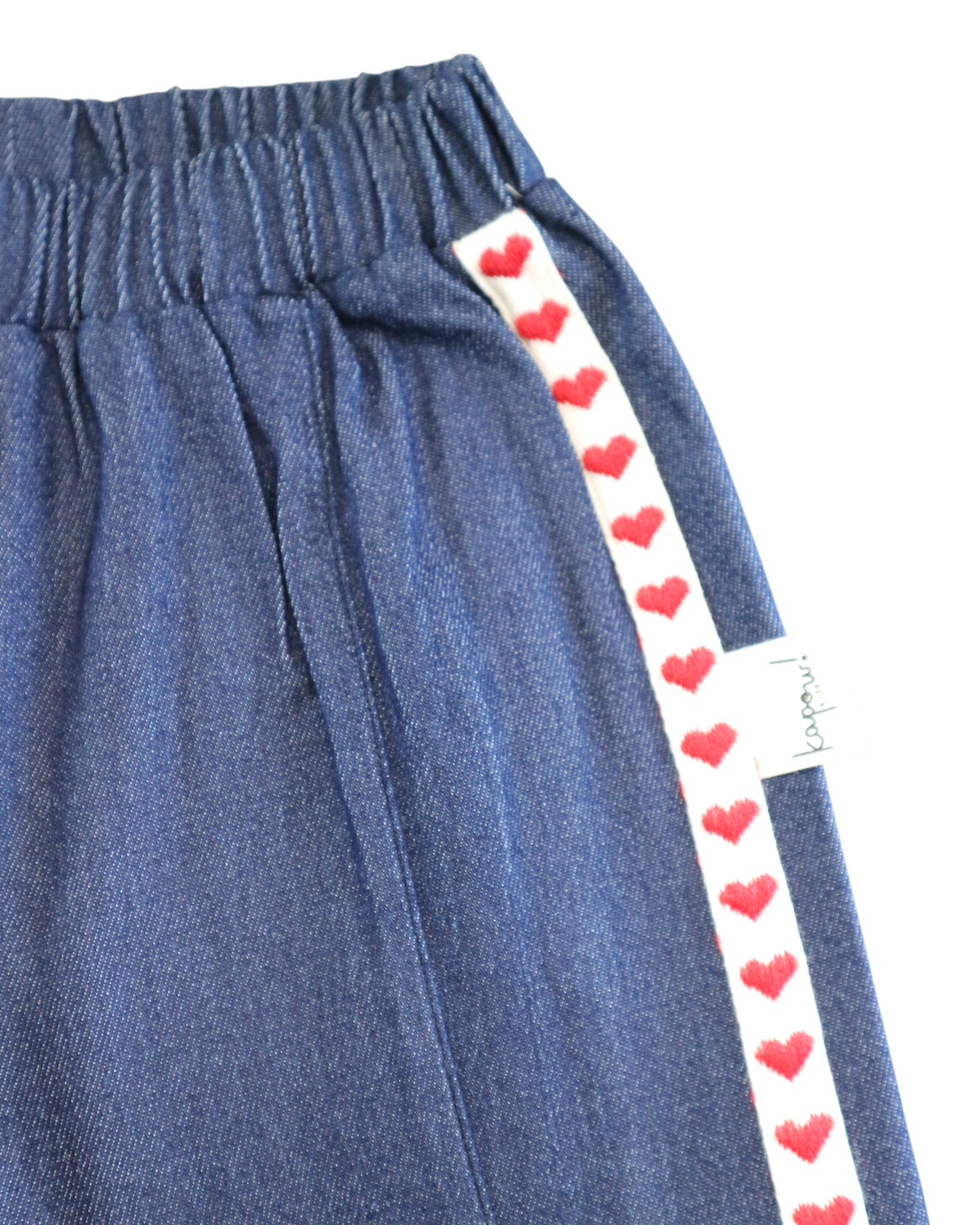 Close up of the Denim Love Slouchy Pants | Kapow Kids