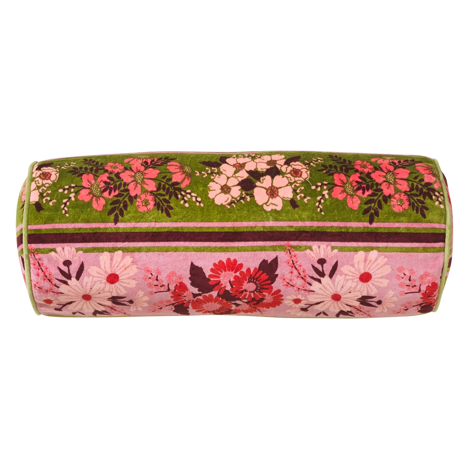 Devi velvet bolster in colour rosewater