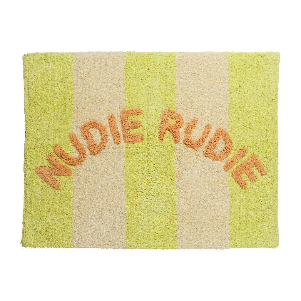 Nudie Rude Bath Mat by Sage & Clare, didcot yellow and cream