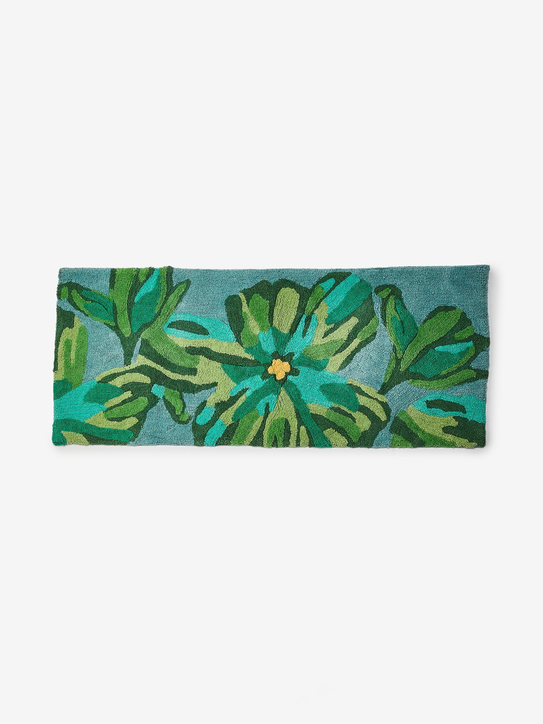 Dutch Floral Green Long Bath Mat by Bonnie & Neil