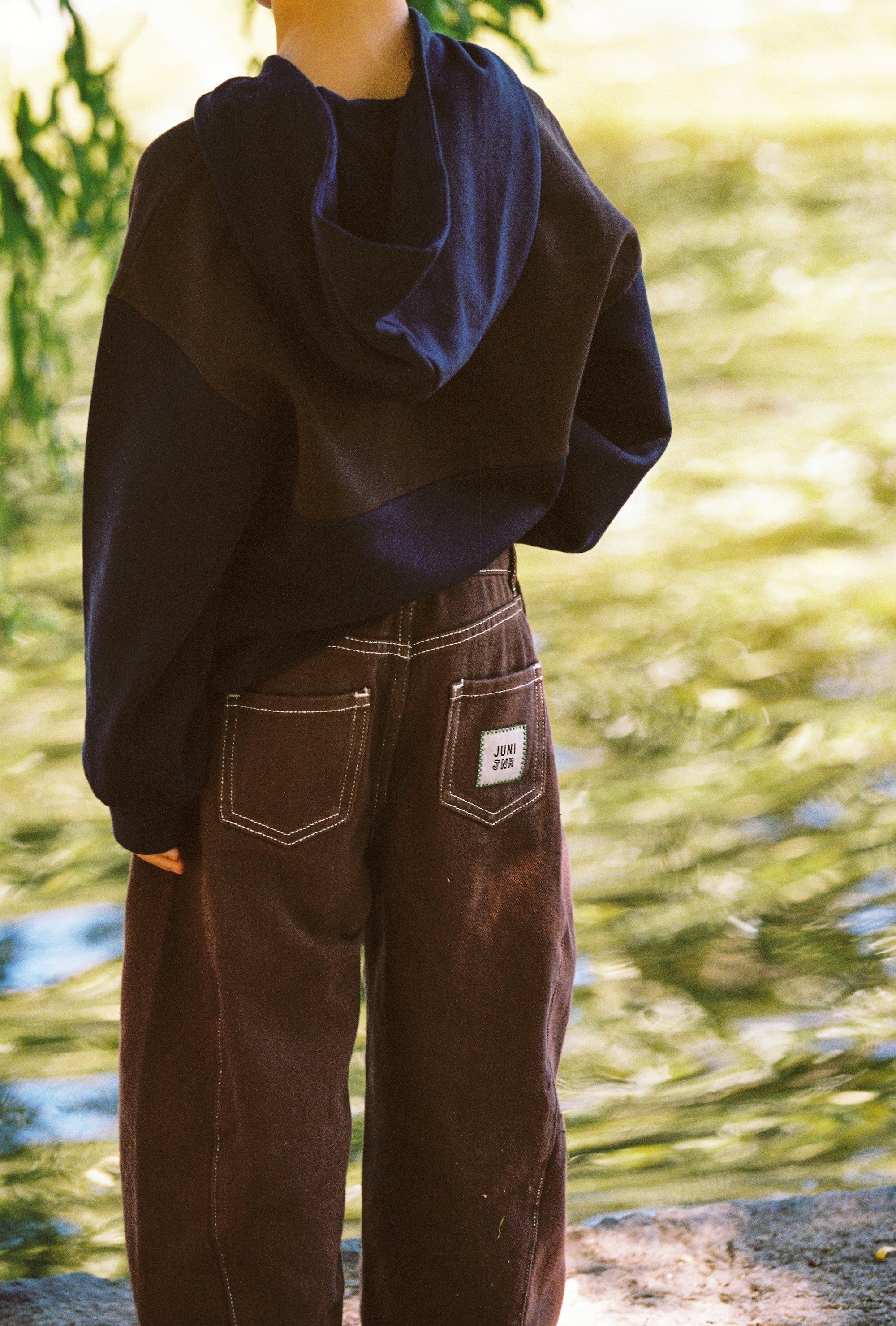 Juni Kids Dylan barrel leg jeans cocoa brown cotton denim Australia