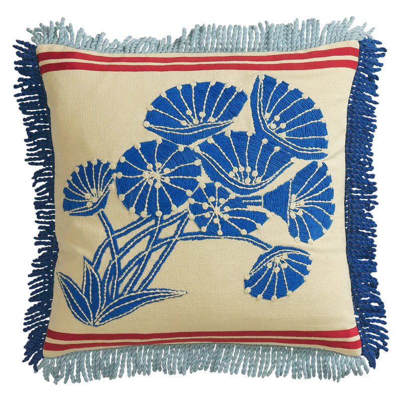 Emilia Embroidered Cushion by Sage & Clare