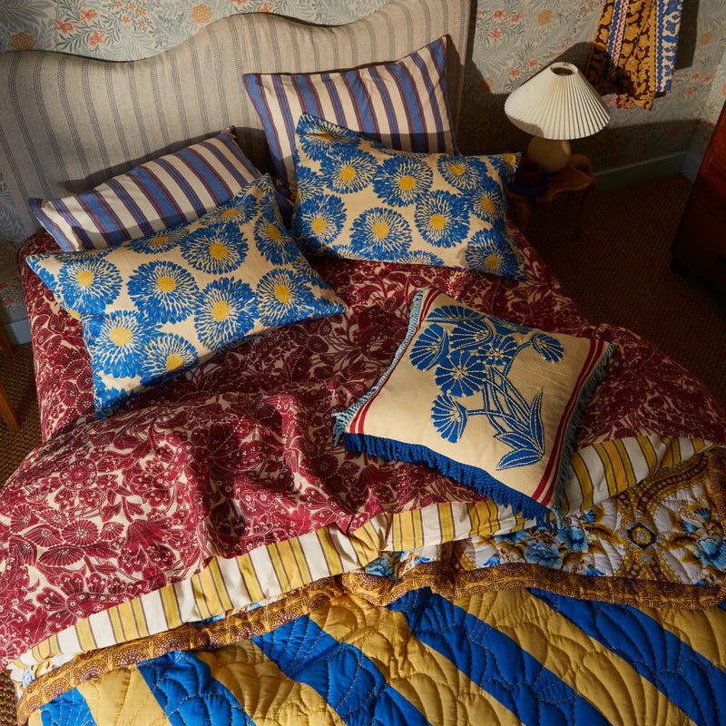 Emilia Embroidered Cushion by Sage & Clare