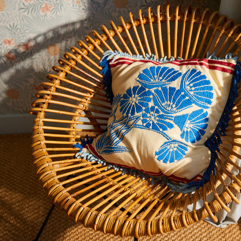Emilia Embroidered Cushion by Sage & Clare
