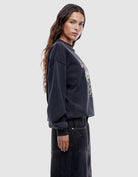 side view of Ena Pelly Vintage Bouquet Sweatshirt Vintage Black