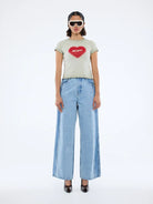 Ep Heart Rib Baby Tee - Washed Stone by Ena Pelly