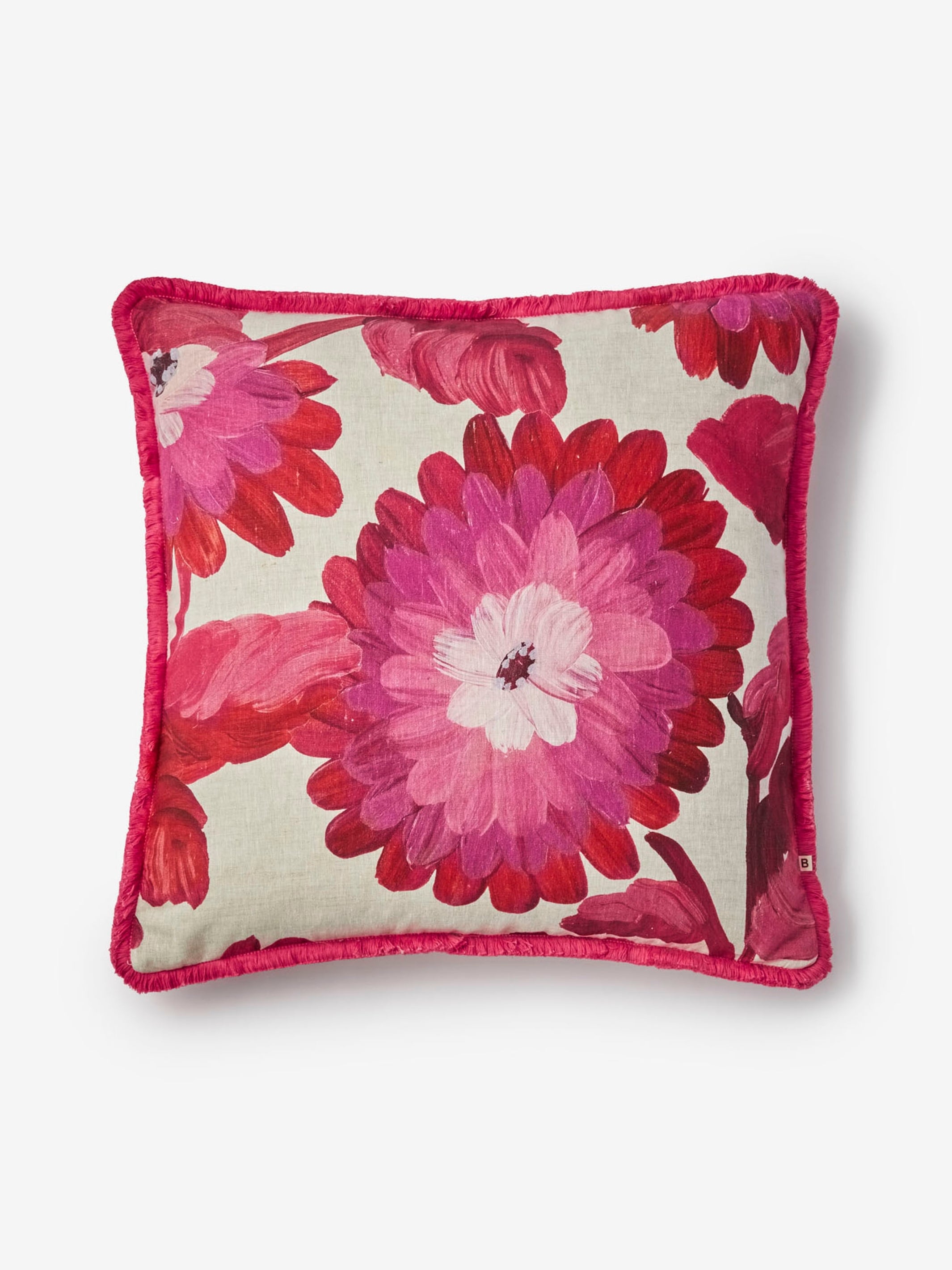 Dahlia pink linen cushion bonnie and neil