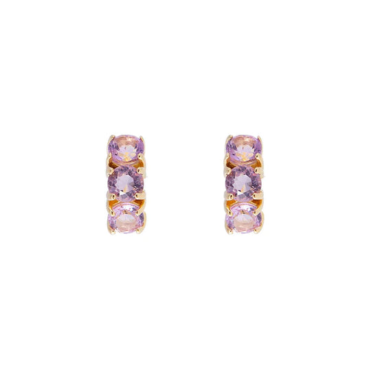 Small earrings with purple stones