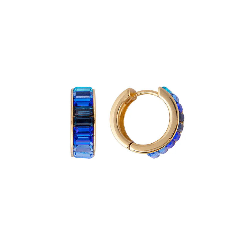 Blue ombre midi hoop earrings by Fairley