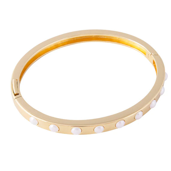 Gold bangle with pearl crystals from Fairley