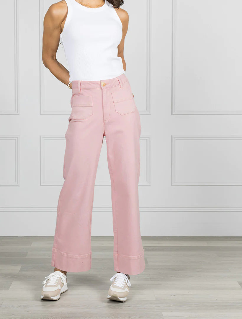 Farrah Rose Denim Jeans Pink by Zjoosh front view