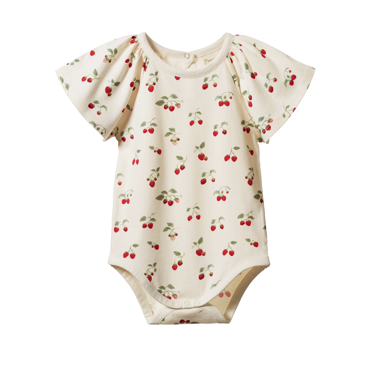 Faye Bodysuit Strawberry Blush Print by Nature Baby