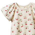 fabric details Faye Bodysuit Strawberry Blush Print by Nature Baby