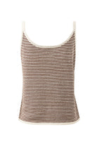 brown and whilte stripe knit singlet by Ceres Life