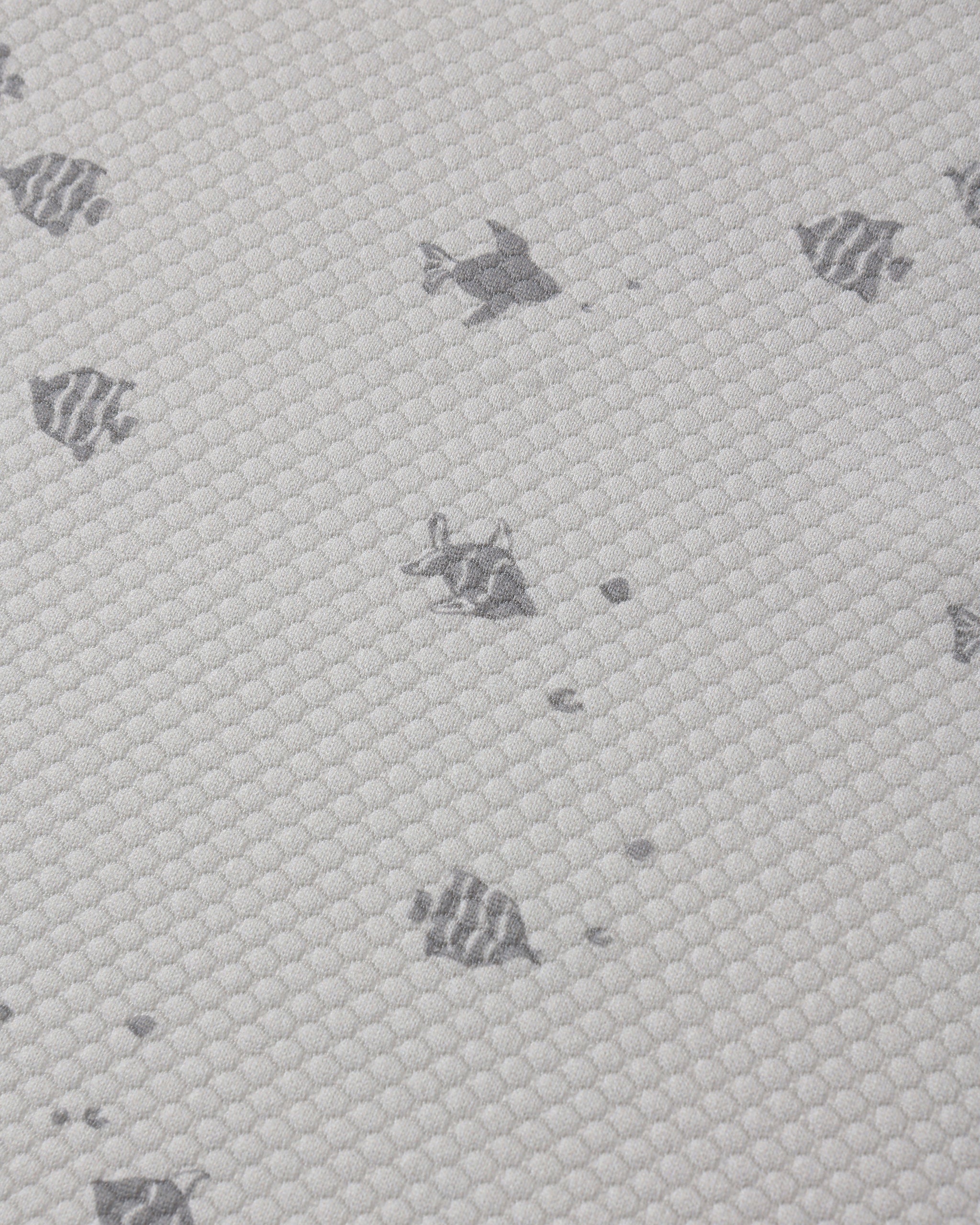 Close up fabric on rashguard on the Finn Rashguard + Short Set Fish | Quincy Mae