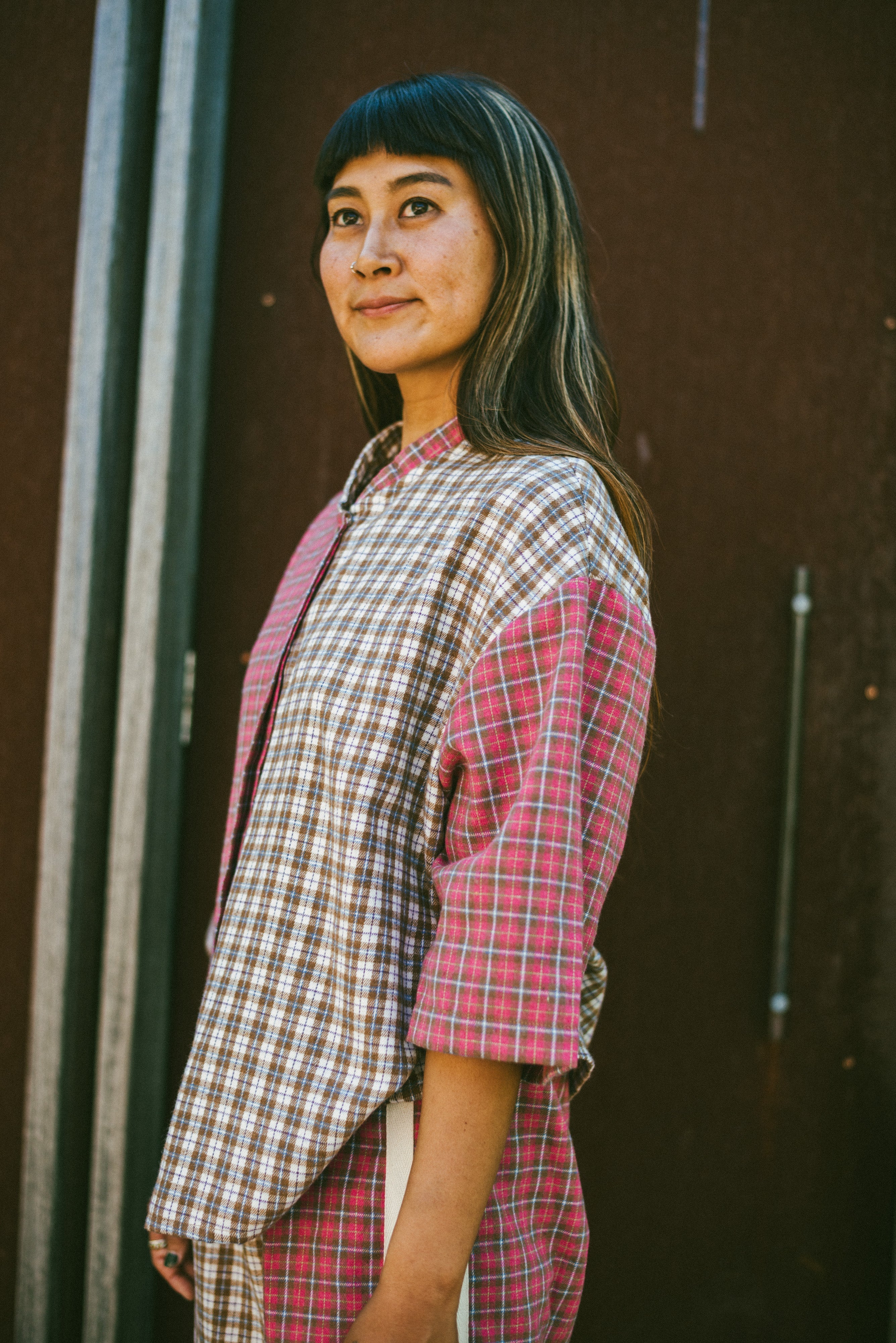 Flannel Box Shirt - Strawberry Milk | Atmosea