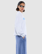 model wearing white ena pelly jumper