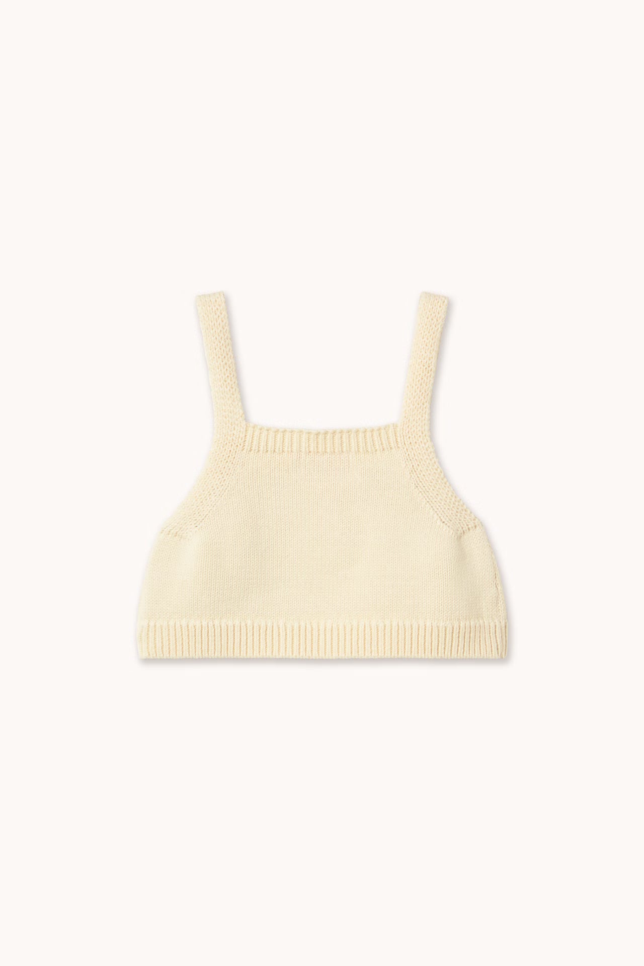 back of Flowers Knitted Crop Top - Light Cream by Tiny Cottons