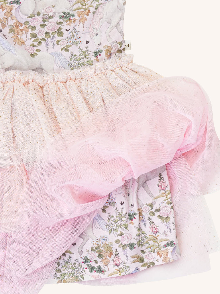 Flutter Tutu Dress in Candy Colour Pink by Fleur Harris close up photo of fabric