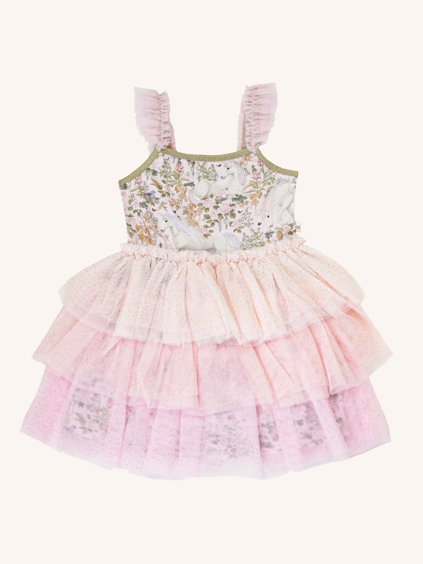 Girls Flutter Tutu Dress in Candy Colour Pink by Fleur Harris