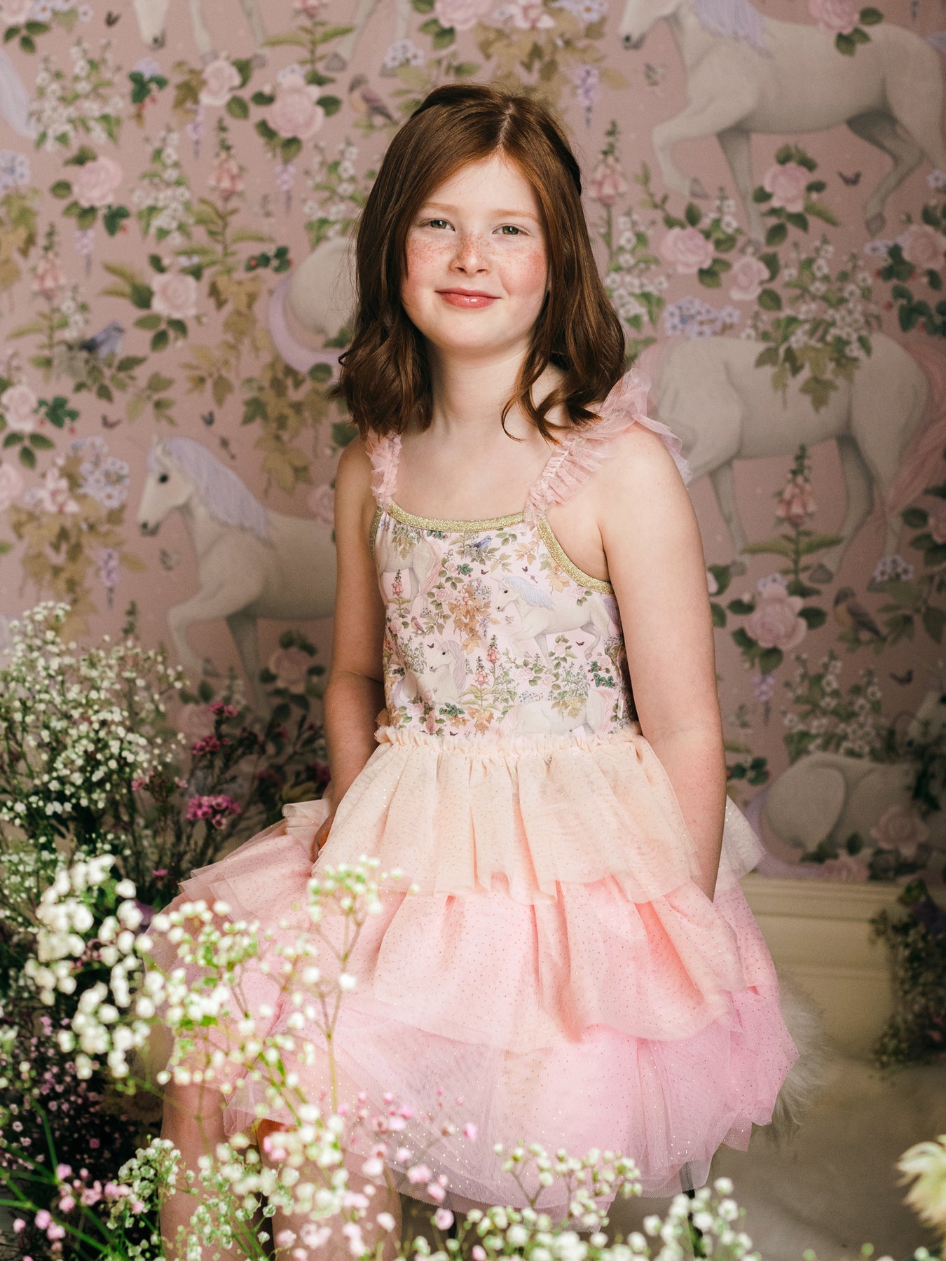 Girls Flutter Tutu Dress in Candy Colour Pink by Fleur Harris