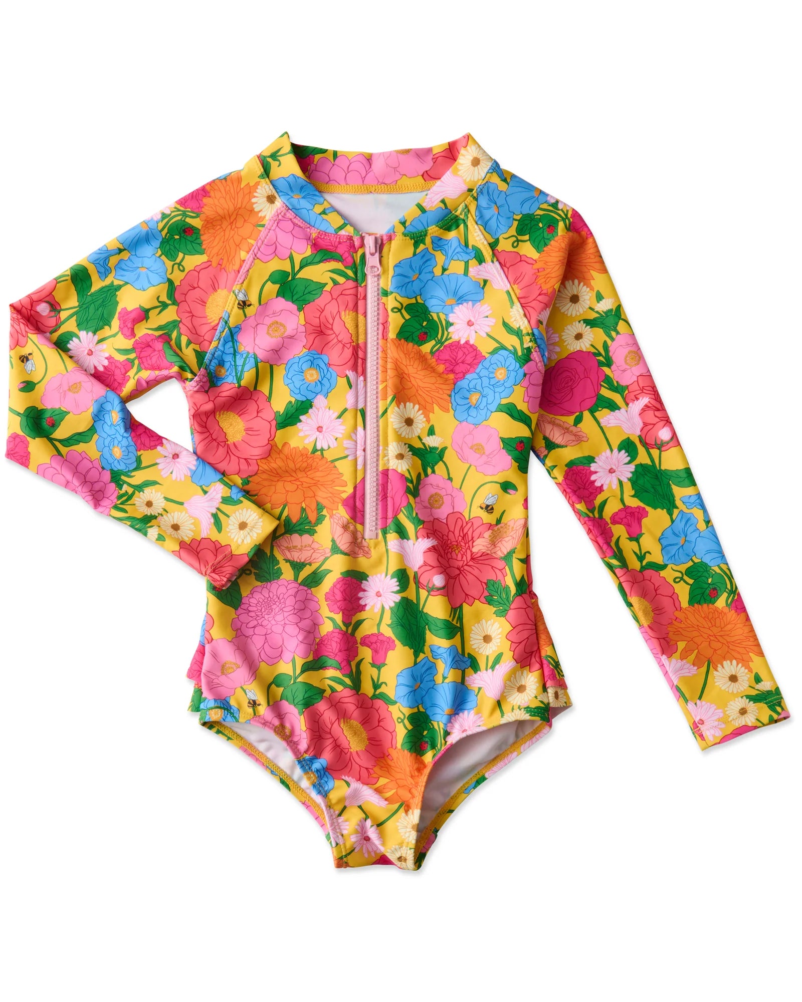 Follow The Sun Yellow Long Sleeve Bathers by Kip & Co