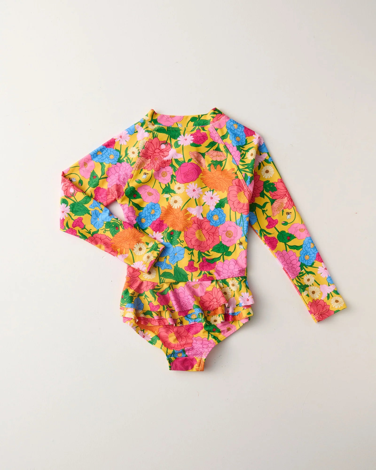 Bright coloured girls long sleeved swimsuit