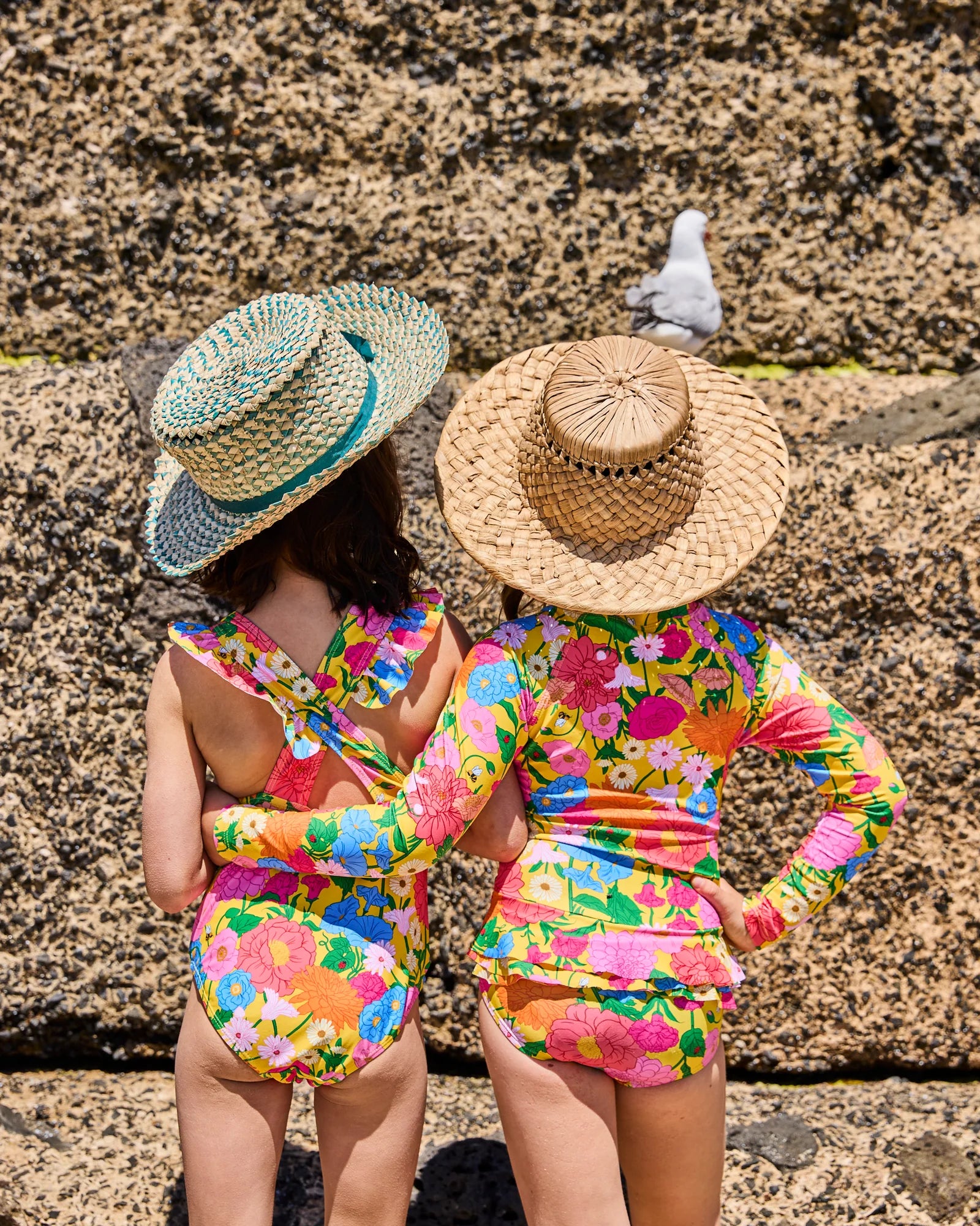 Follow The Sun Yellow Long Sleeve Bathers by Kip & Co