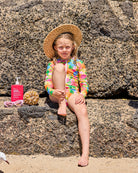 girls long sleeved colourful swimsuit