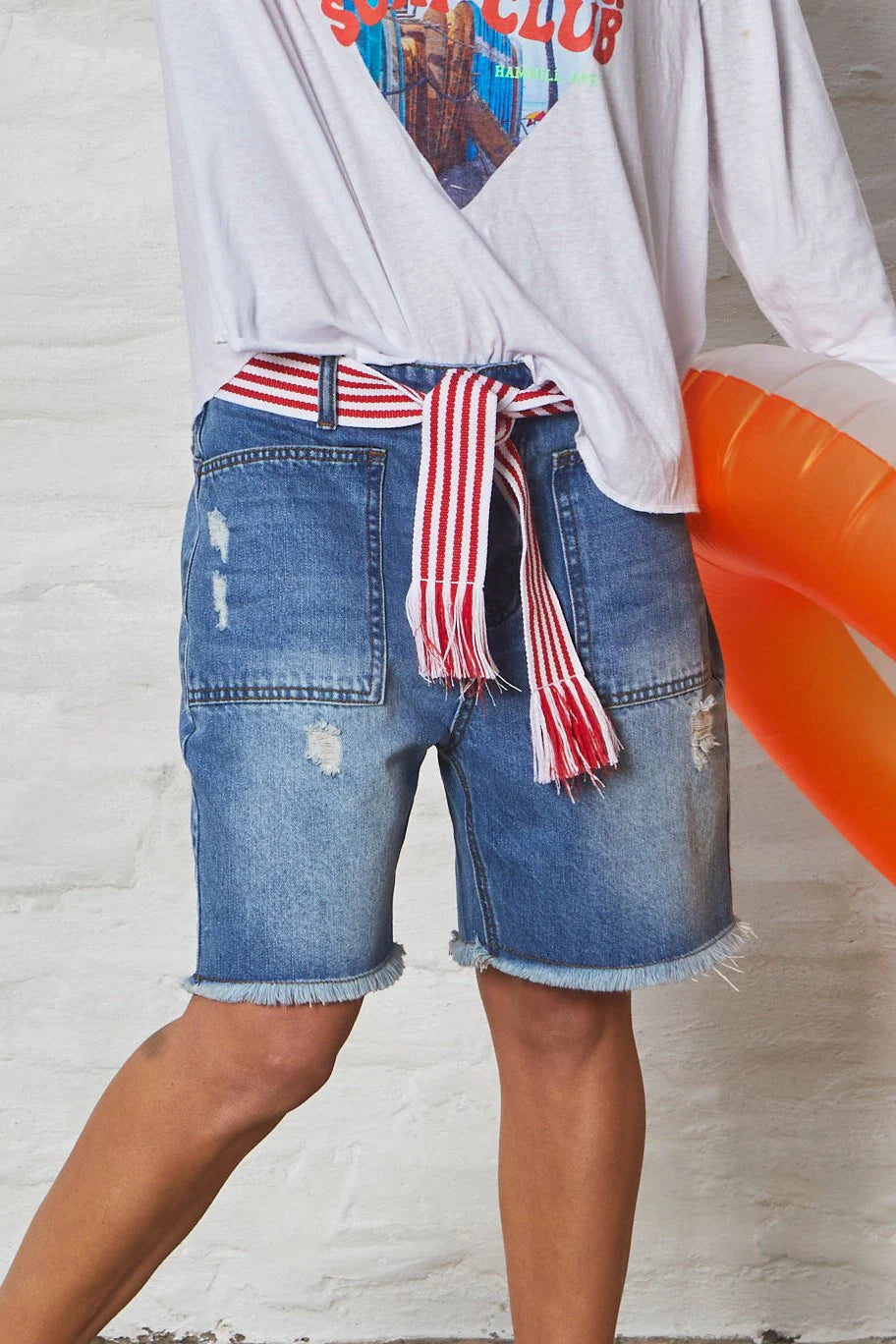 Hammill & Co Denim shorts with frayed hem line