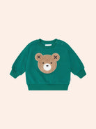 Front view of Furry Huxbear Emerald Sweatshirt | Huxbaby