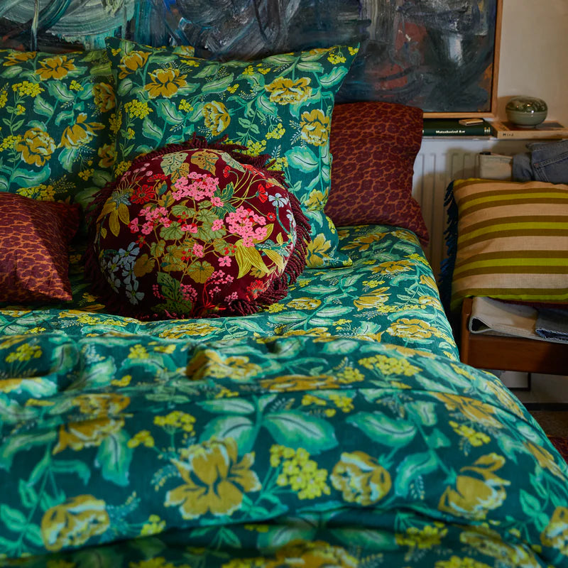 Velvet Genevieve Fringe Cushion by Sage & Clare