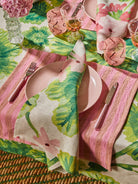 Geranium Multi Linen Napkins in pink and green by Bonnie & Neil