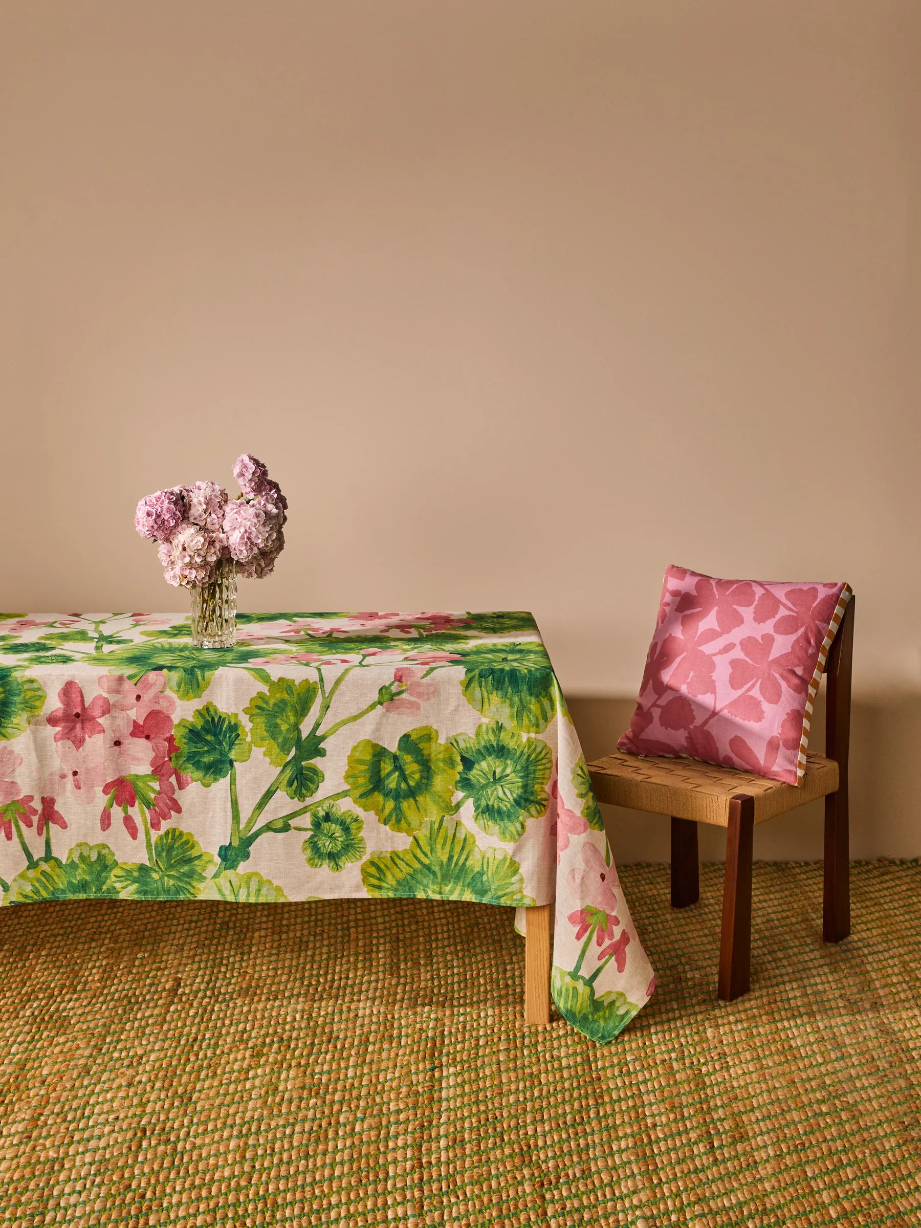 Geranium multi linen tablecloth by Bonnie & Neil