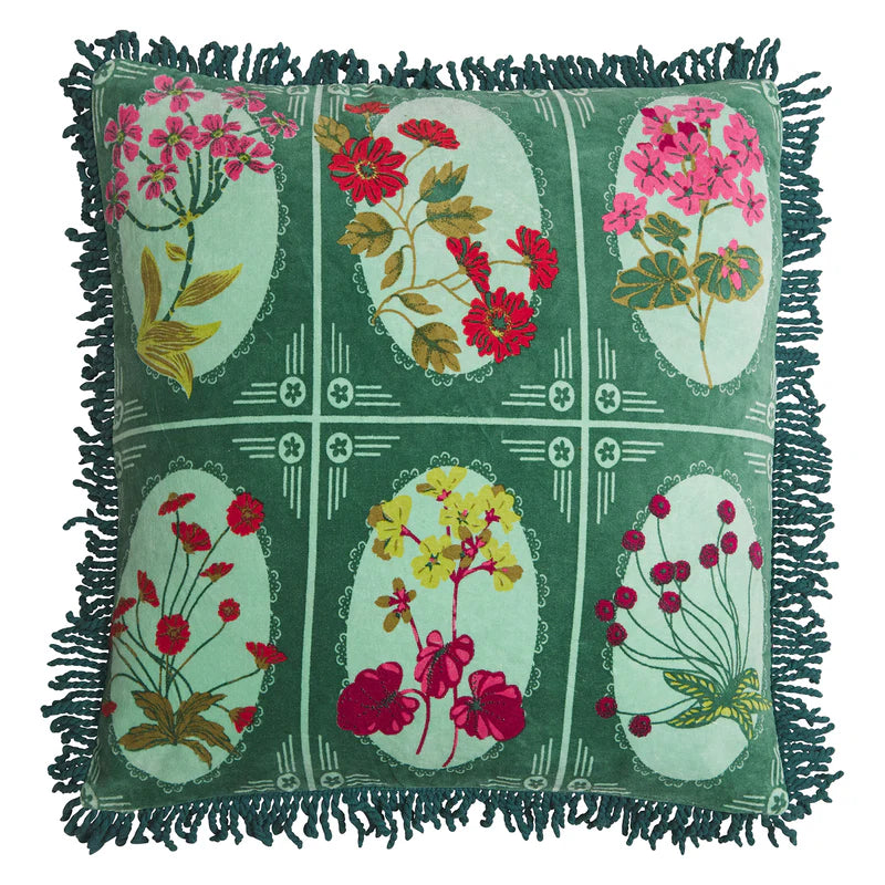 Gigi green Velvet Cushion forest by Sage & Clare