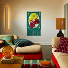 Gigi Wall Hanging by Sage & Clare - teal green with burgundy and yellow flowers