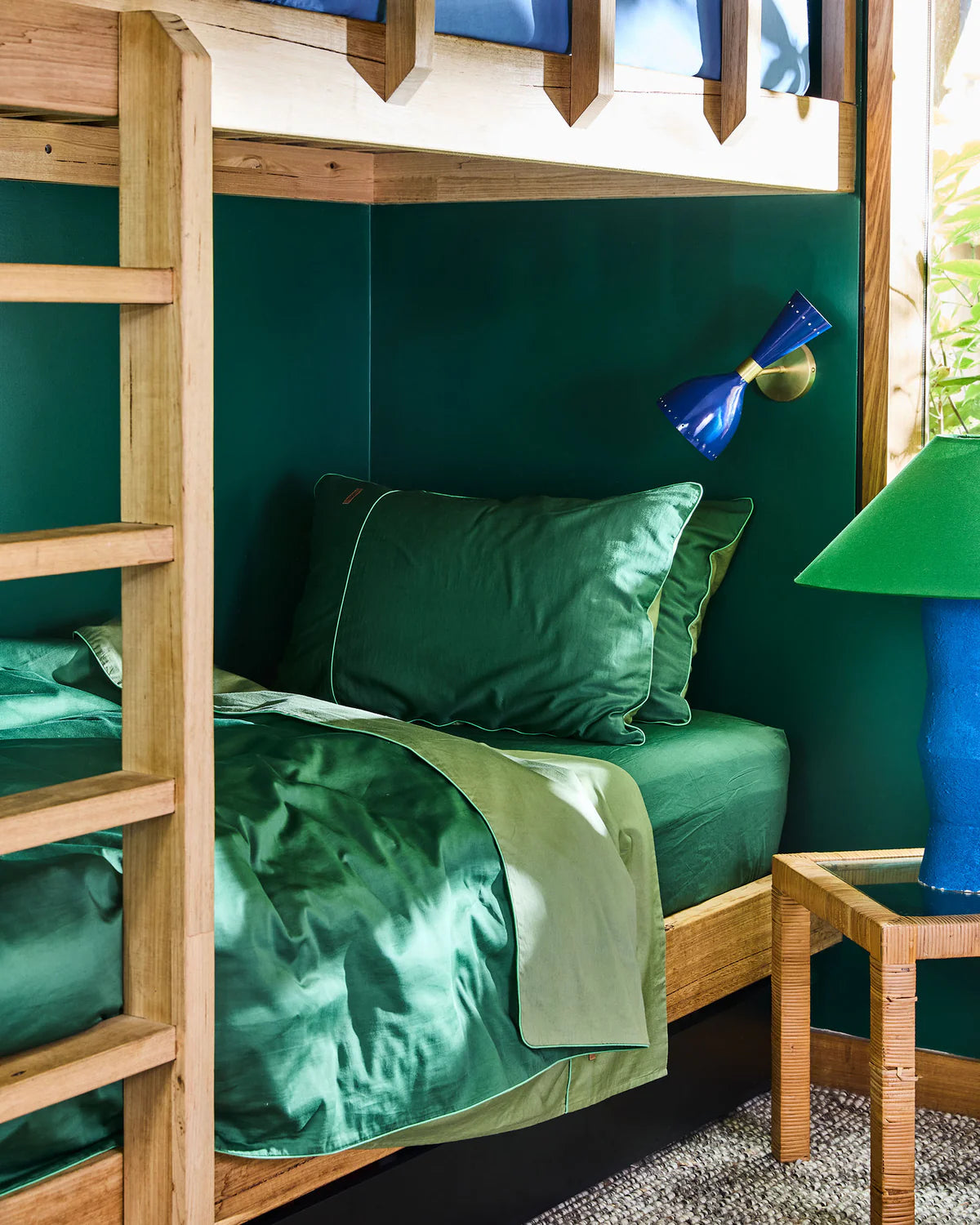 Glow In Green Bamboo Cotton Quilt Cover by Kip & Co