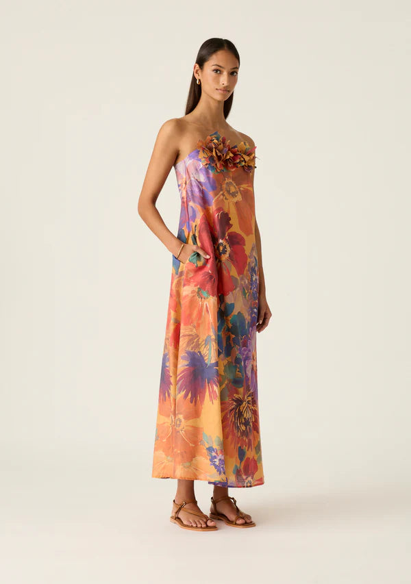 Grace Strapless Floral Dress by Mos the Label
